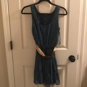 Women’s blue dress with belt